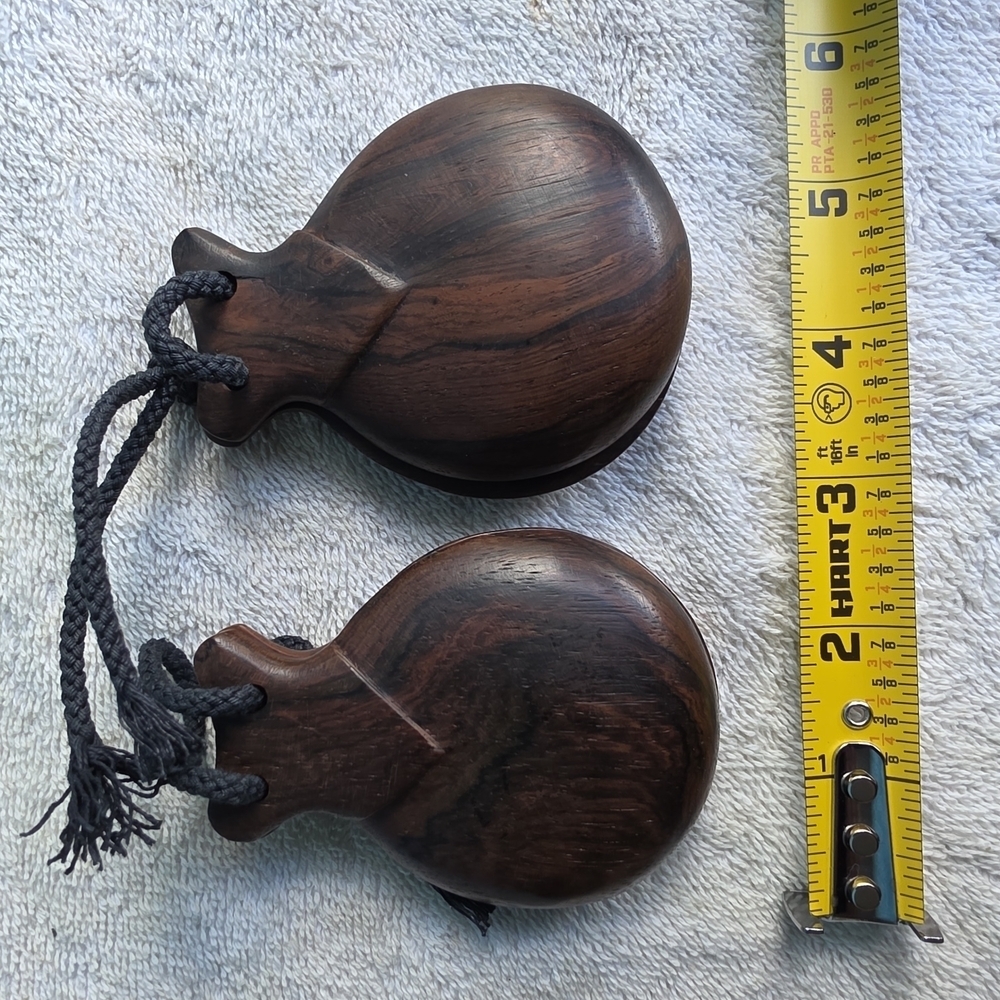 Wooden Castanets with Black Cord